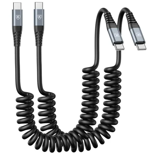 KIYODA Coiled USB-C to USB-C Cable